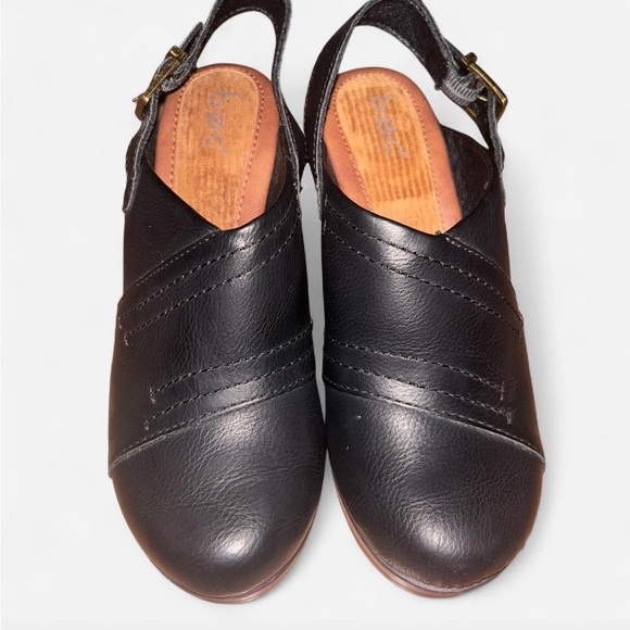 Black and Brown Platform Mules with Slingback Design - Picture 5 of 7